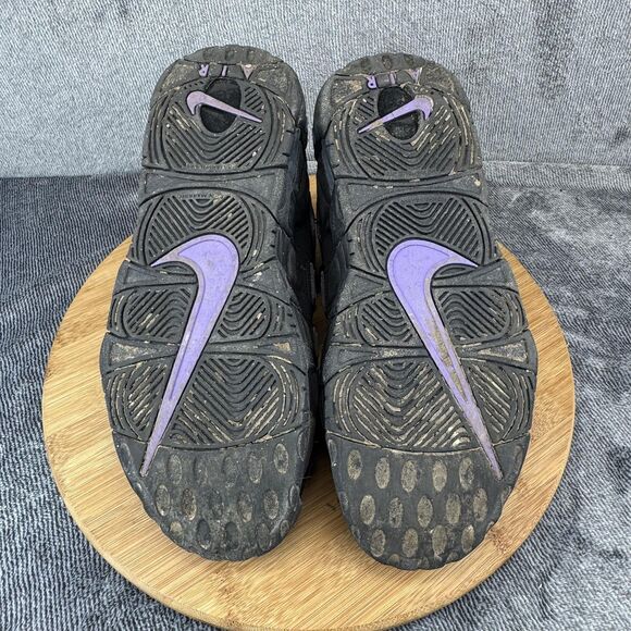 Nike Air More Uptempo Shoes Youth Size 6.5Y Black Purple Basketball DX5954-001 - Picture 7 of 9